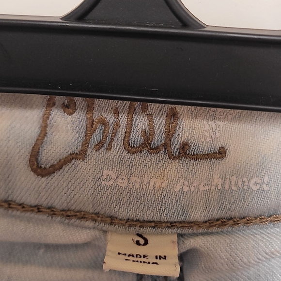 Chiqle Denim Architect American Flag Red/White Jean Shorts - Picture 4 of 7